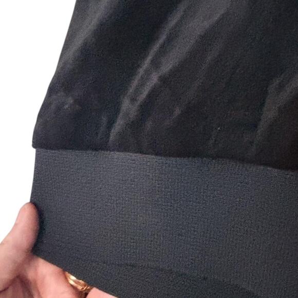 Vintage Velour Black Soft Long Sleeve Shirt Gold 80's Trimming Elastic Waist - Picture 4 of 5